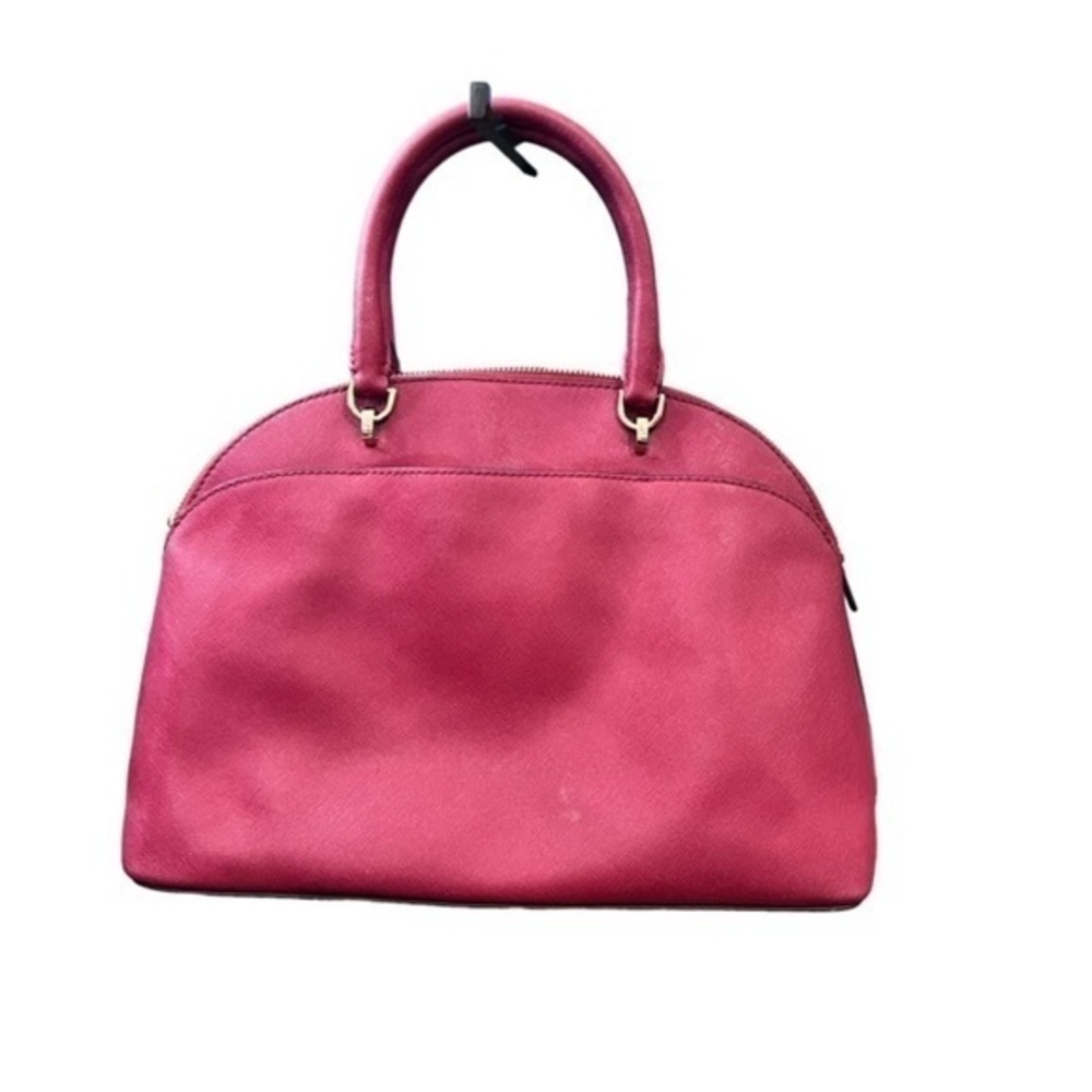 🎉SALE🎉 Michael Kors Dome Emmy Saffiano Leather Bag‎ Red Gold Hardware CLASSIC - Picture 2 of 12